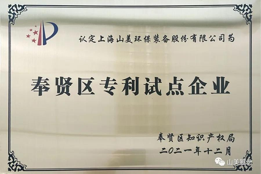 榮譽接踵而至，上海山美股份再獲表彰：獲評為上海市奉賢區(qū)試點企業(yè)